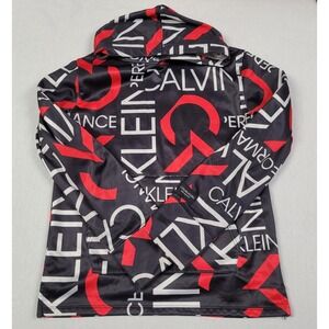 Calvin Klein Performance Youth All-over Logo Print Hoodie Red Black XL (18/20)